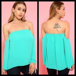 NWOT TURQUOISE Green Top
